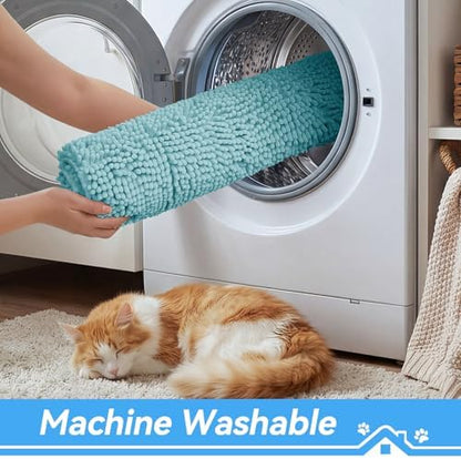 Bcoimo Super Absorbent Cat Door Mat, 24"*17" Anti Slip Mat for Muddy Paws