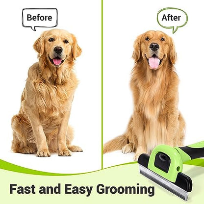 MIU COLOR Pet Grooming Brush, Deshedding Tool for Dogs & Cats, Apple Green