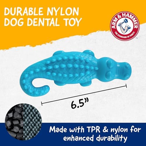 Arm & Hammer Nubbies Gator Dog Dental Chew Toy, Mint Flavor, 24-Pack