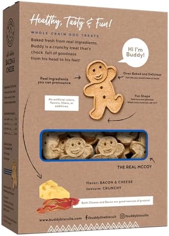 Buddy Biscuits Crunchy Dog Treats, Bacon & Cheese, 16 oz. Box