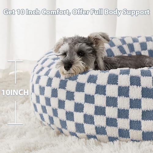BFPETHOME Large Washable Cozy Donut Dog Beds for Dogs