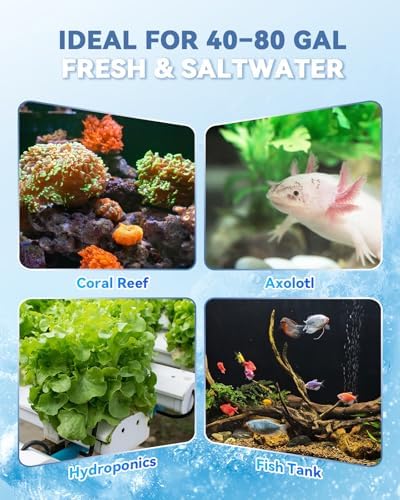 Poafamx 1/3 HP Aquarium Chiller, Quiet Fish Tank Water Chiller 40-80 Gal