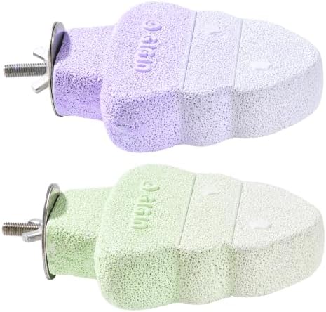2 Pack Bird Beak Grinding Stone, Parrot Perch for Cage Volcanic Rock Mineral Bird Perch, Parrot Cage Accessories for Parakeets Budgies Cockatiels, Lovebirds Small to Medium Birds