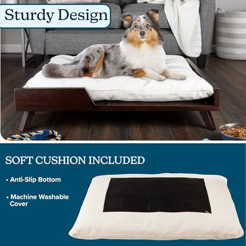 PETMAKER Indoor Elevated Dog Bed, Dark Brown, 36” x 29.5”
