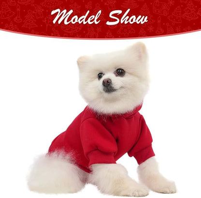 KOOLTAIL Dog Hoodie for Large Medium Small Dogs, Soft and Warm Pet Sweater with Leash Hole and Pocket Boy Girl, Puppy Fall Winter Jacket Clothes, French Pitbull Cold Weather Coat Sweatshirt, Red SM