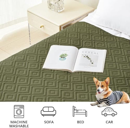 hyha Waterproof Reversible Dog Blanket, Pet Blanket for Sofa Couch