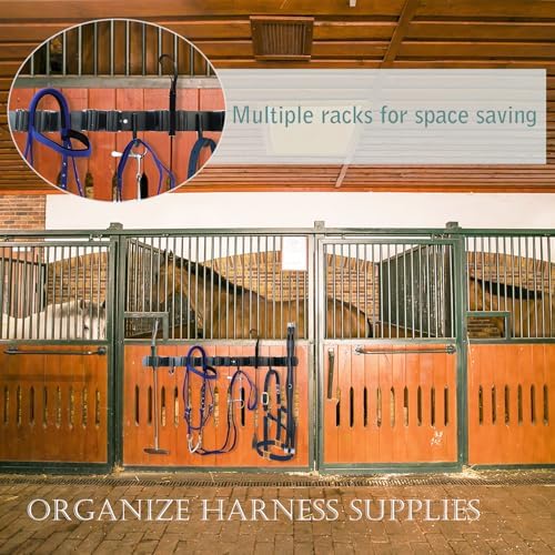 2pcs Horse Whip Crop Holder with Bridle Hooks, Stall Tool Holder Horse Tack Rack Wall Mount Bridle Rack Organizer Horse Stables Supplies Storage Rack Stall Hanger Accessories