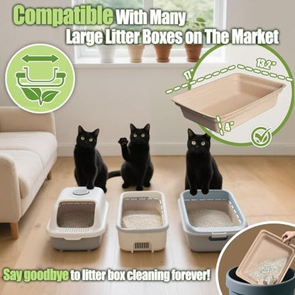Disposable Litter Box for Cats Large: 2/4/6/8-Pack 17.5X 13.5in Leak-Proof