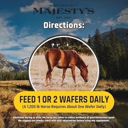 Majesty's Flex Wafers - Superior Horse/Equine Joint Support Supplement - Glucosamine, MSM, Chondroitin, Yucca, Vitamin C (Peppermint, 60 Count)