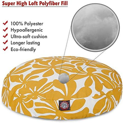 Yellow Plantation Large Round Indoor Outdoor Pet Dog Bed With Removable Washable Cover By Majestic Pet Products