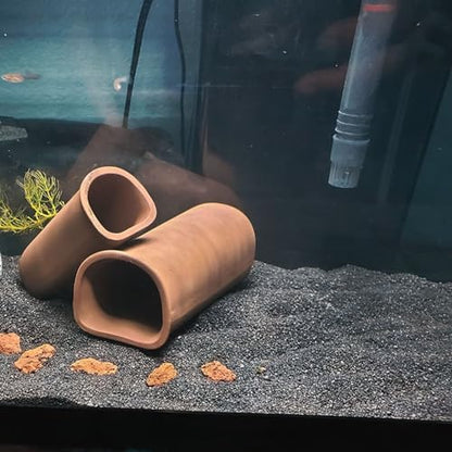 Aquarium Pleco Cave Decorations, 5.3 Inches Spawning Shelter Breeding Hideout Ornament Fish Tank Accessories for Fish Ornament Hideaway - Brown