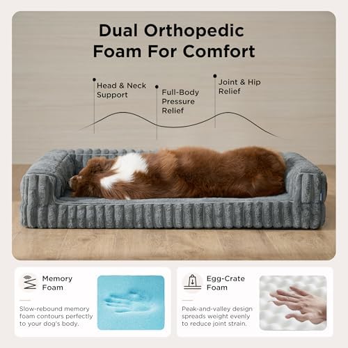 Bedsure ComfyFleece™ Memory Foam Orthopedic XL Plus Dog Bed 48"