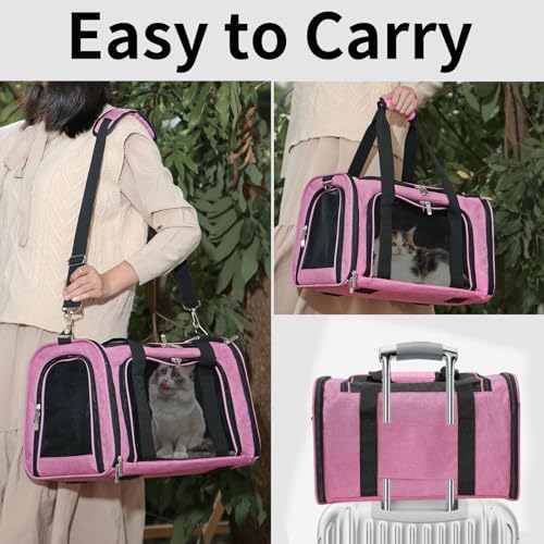 Soft-Sided Cat/Dog/Pet Carrier, Collapsible Pets Travel Carriers