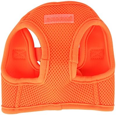 Puppia Neon Soft Vest Harness Step-in No Choke No Pull Walking Training for Small and Medium Dog, Orange, X-Small