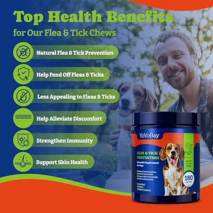 Flea & Tick Prevention for Dogs Chewables,Dog Immune Support Supplement