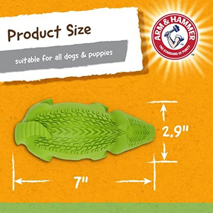 Arm & Hammer Super Treadz Gator Dental Dog Chew Toy, Large, 7 Inch, 12-Pk