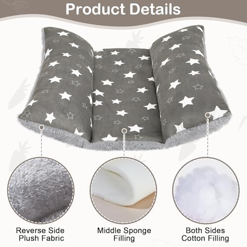 15"x14" Soft Plush Rabbit Bed Washable Cuddle Mat for Small Pets
