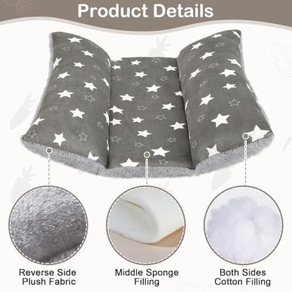 15"x14" Soft Plush Rabbit Bed Washable Cuddle Mat for Small Pets
