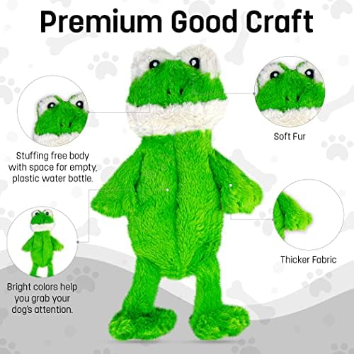 FGA MARKETPLACE Frog-Pink Rabbit Flat NO Stuffing NO Squeak Plush Dog Toy, Funny Style Will Entertain Your Pet for Hours, Recommended for Small and Medium Dog 21 INCH Long