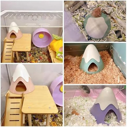 Hamster Hideout, Snowy Mountain Shape Hamster Hide House