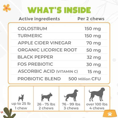 Dog Allergy Chews - 150 Pcs - Allergy Relief for Dogs - Supplements for Itchy Skin & Paw Licking - US Formula with Probiotics, Natural Ingredients, and Vitamins - Beef Flavor