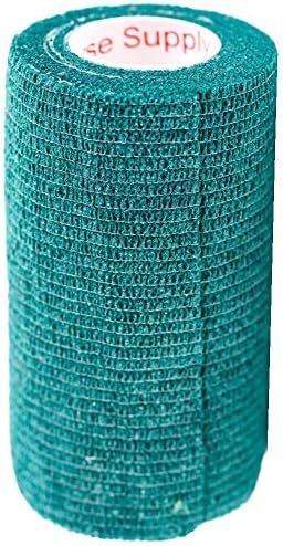 2 Pack Premium Vet Wrap - Self Adhesive Bandage Wrap & Athletic Tape - 4" x 5 Yards Elastic & Self-Sticking Cohesive Bandage for Pets, Sports, Wrists & Ankles - Hunter Green by Prairie Horse Supply