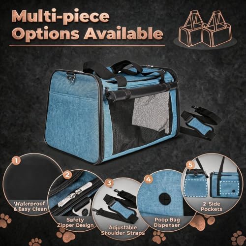 YUDODO 25lbs Cat Carrier Lightproof Soft Sided Pet Carrier for Large Cat