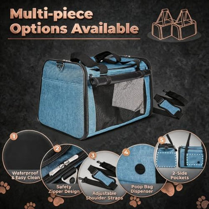 YUDODO 25lbs Cat Carrier Lightproof Soft Sided Pet Carrier for Large Cat