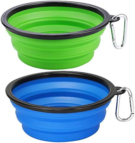 Kytely Large Collapsible Dog Bowls 2 Pack, 34oz Foldable Dog Travel Bowl