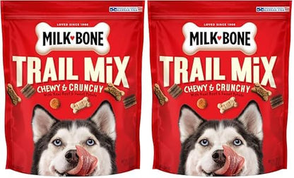 Milk-Bone Trail Mix Chewy & Crunchy Dog Treats, Real Beef & Sweet Potato, 20 Ounce (Pack of 2)