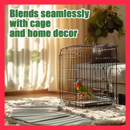 HA SHI Large Bird Cage Liners, 31 x 21.5 in, 120 Ink-Free Newsprint Sheets