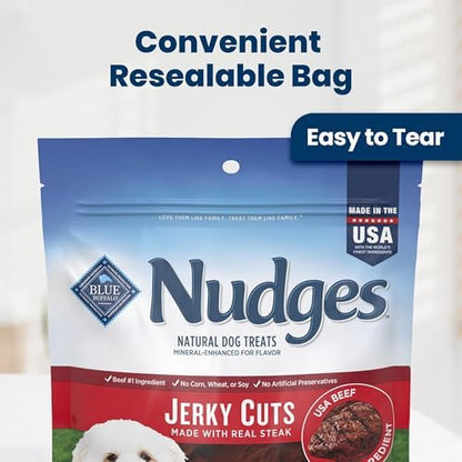 Blue Buffalo Nudges Jerky Cuts Steak Dog Treats, 16 oz