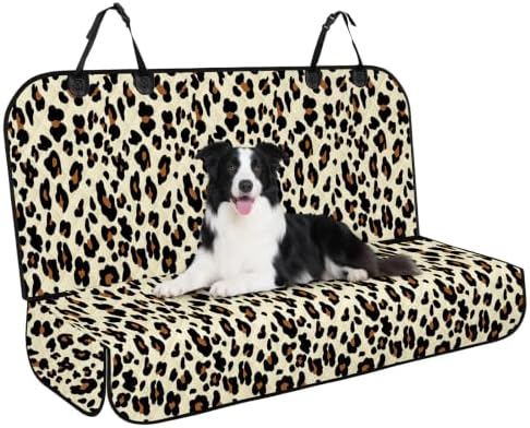 Waterproof Dog Backseat Cover for Cars, Non-Slip Pet Seat Protector,Leopard