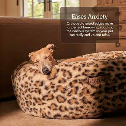 UnHide Floof Pet Bed, Extra Soft Dog Bed with Removable Faux Fur Cover