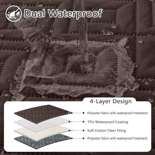 hyha Waterproof Reversible Dog Blanket, Pet Blanket for Sofa Couch