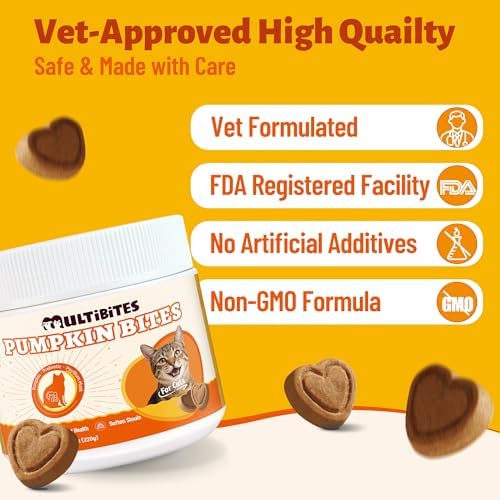 330 Bites Pumpkin Cat Treats for Digestive Health