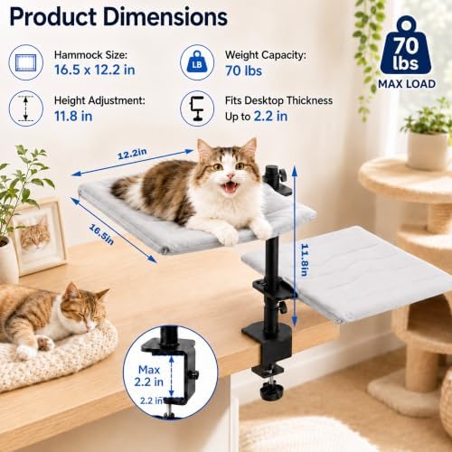 Binboov Double Cat Desk Bed, 360° Rotating & Adjustable