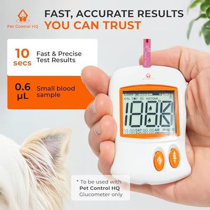 50 Test Strips for Pet Control HQ Glucose Monitor - Accurate Diabetes Testing for Dogs & Cats (Compatible with Pet Control HQ Glucose Monitoring)