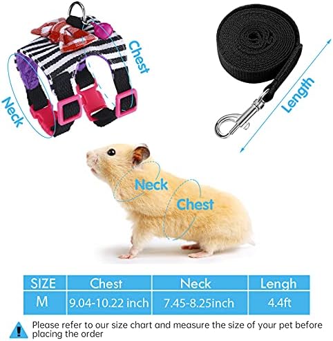 Satinior 2 Pcs Guinea Pig Harness and Leash Set, M, Blue, Black