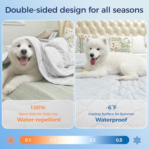 Rywell Dog Cooling Blanket 32x44in, Large Waterproof Mat for Sofa Bed