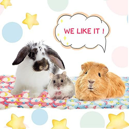 Jetec 3 Pcs Guinea Pig Beds, Fleece Small Animal Mats, Moon, Colorful