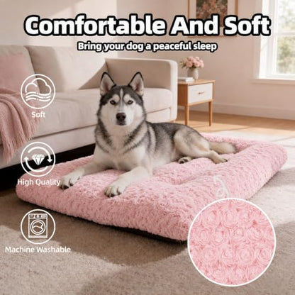 Dog Bed Large Size, Plush Washable Pet Bed Mat, Dog Crate Bed 41"x27"