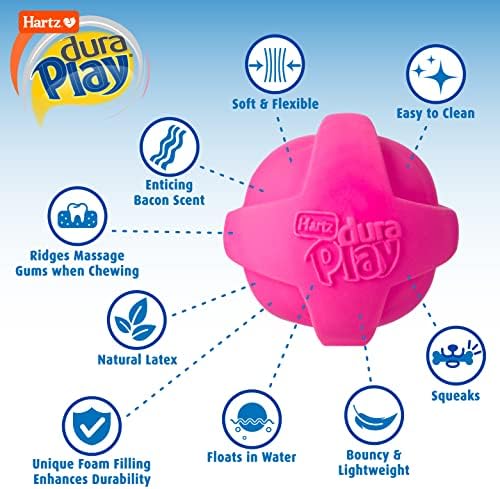 Hartz DuraPlay Bacon Scented Dog Toys, Small (Assorted Color) (Pack of 12)