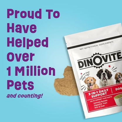 Dinovite Probiotics for Large Dogs, Probiotic Food Topper, 90 Servings