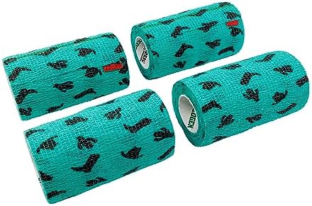 SyrFlex Cohesive Bandage 4” Teal Boot and Cactus 4pk