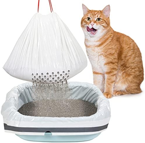 Jutom 42 Count Jumbo Sifting Cat Litter Box Liners with Holes 36''x18''