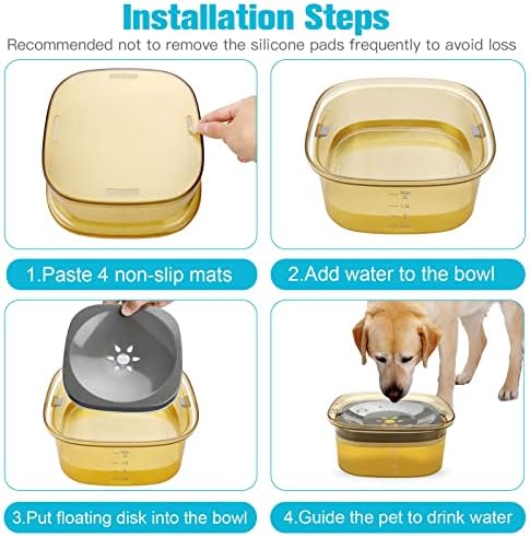 UPSKY 70oz Dog Water Bowl, No Spill Slow Drinking Feeder for Messy Drinker