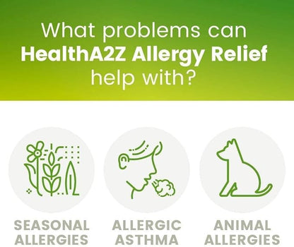 HealthA2Z® Allergy Relief | Cetirizine 10mg | All Day Allergy Relief | Indoor & Outdoor | Relief from Itchy Throat, Sneezing, Runny Noses (150 Count (Pack of 1))