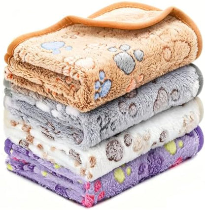4 Pcs Washable Guinea Pig Bedding Absorbent Small Animal Cage Liners Reusable Guinea Pig Fleece Blankets Waterproof Pet Pee Pad Sleep Mat Pad Cover for Rabbit Ferret Chinchilla Hamster (24 x 35 Inch)
