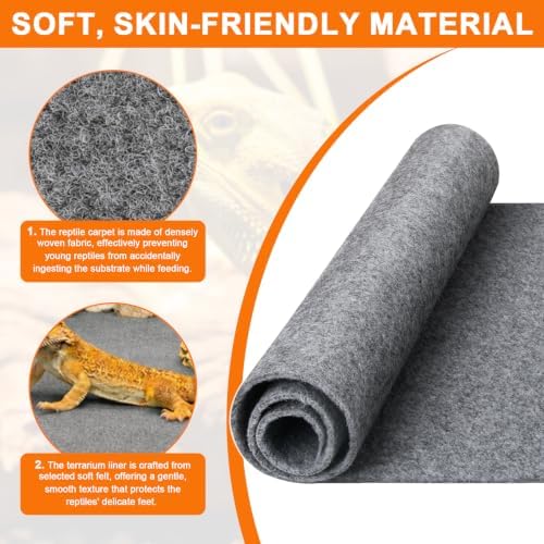 Reptile Carpet, Terrarium Liner, Reptile Bedding Substrate, 17.25" x 35.25"